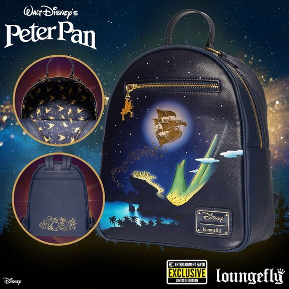 Loungefly Peter Pan Flying Jolly Roger Mini-Backpack - EE Exclusive - Picture 10 of 10